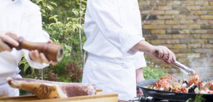 ガーデンでの実演料理
