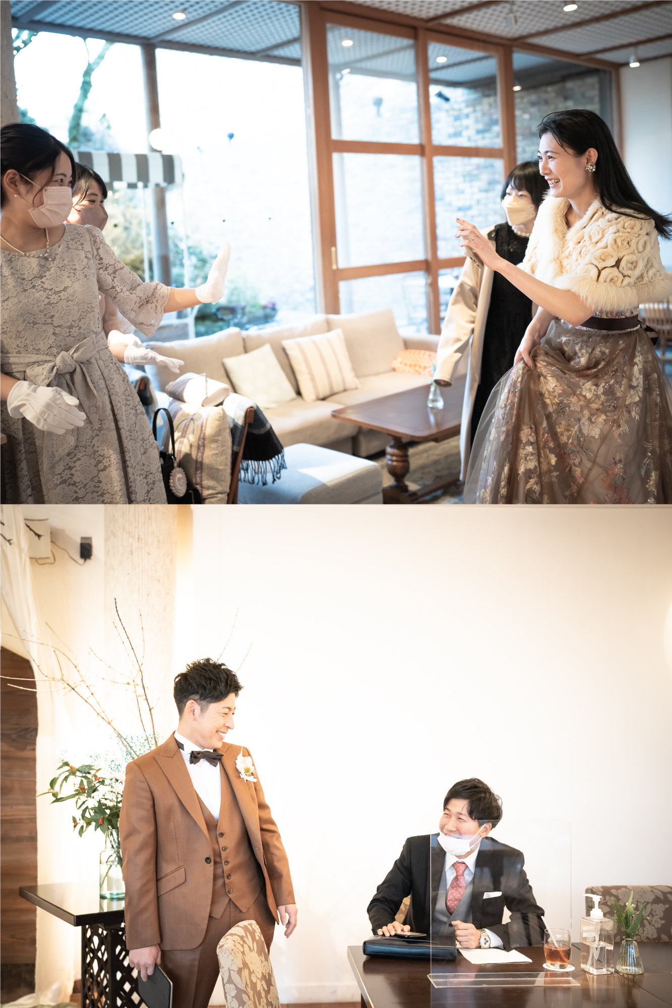 ウエルカム　新郎新婦　お出迎え