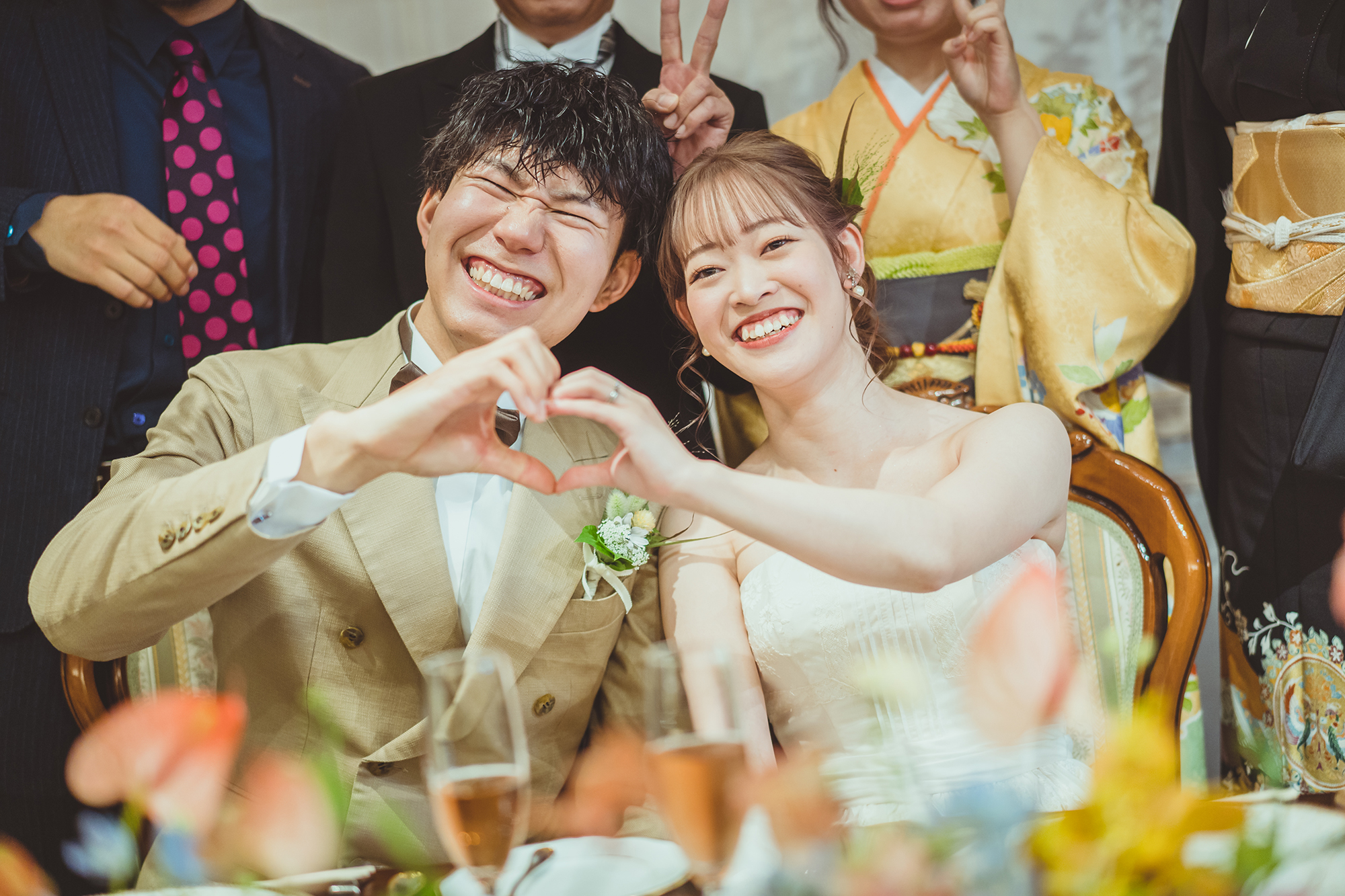 新郎新婦　高砂　記念撮影